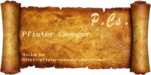 Pfister Csongor névjegykártya